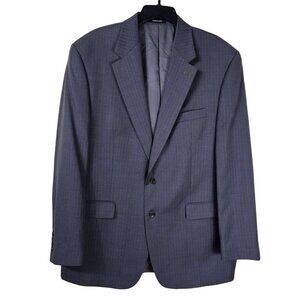 Lauren Ralph‎ Lauren Pinstripe Wool Blazer Jacket 44L Gray Gentleman Ivy League